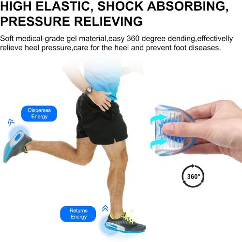 3 Pack Gel Silicone Heel Pads,2 Pairs Heel Cups for Achilles Tendonitis,Shoe Wedge Inserts for Plantar Fasciitis,Sore Heel, Heel Spur and Heel Pain Relief,Heel Support for Men/Women(Medium)