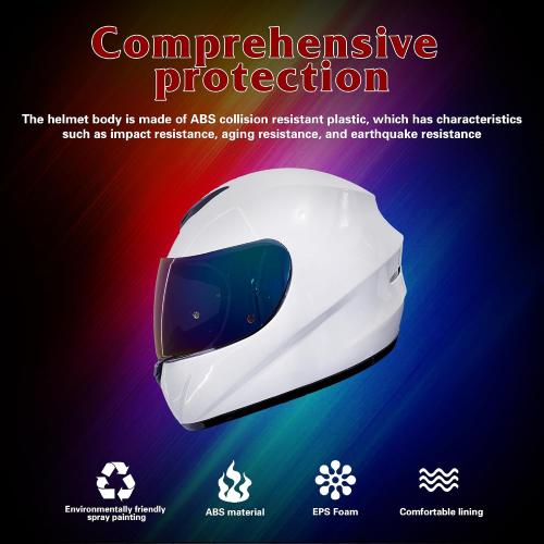 KRN Full Face Motorcycle Motorbike Helmet with Color Visor DOT Approved- Helmet & Balaclava NOT INCLUDED