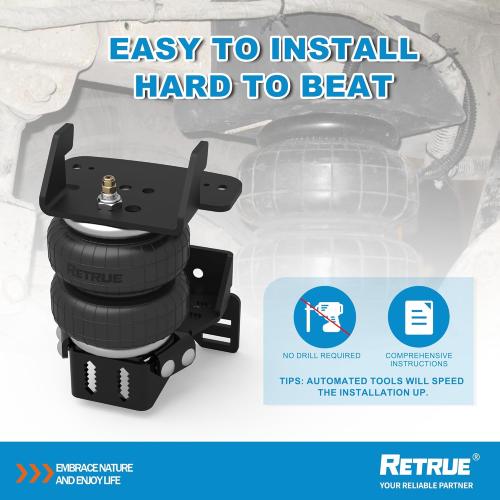 RETRUE Rear Air Bags Suspension Kit for 2017-2026 F250 F350 F450 Truck Towing, 5000 Lbs of Load Leveling Capacity, Replacement for Firestone 2625 Ride Rite Airbags for Trucks Rear Suspension
