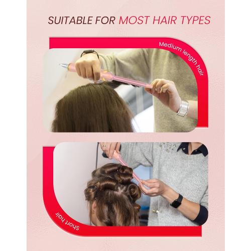 Ukliss Mini Curling Iron 0.5 Inch (13mm) | for Short Hair & Bangs | Creates Tight Ringlets | 30s Fast Heat & Dual Voltage, Pink