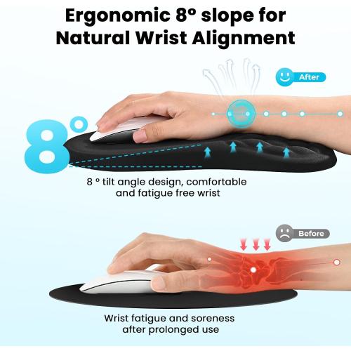 EooCoo Massage Ergonomic Mouse Pad with Dual-Slope Design Wrist Rest