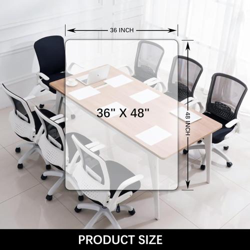 Kuyal Clear Chair mat for Hard Floors 36 x 48 inches Transparent Floor Mats Wood/Tile Protection Mat for Office & Home (36 X 48 Rectangle)
