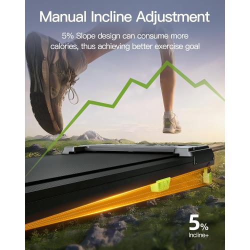 Walking Pad with Incline, Under Desk Treadmill for Home, 2.5HP Portable Treadmills with Remote Control, 4 in 1 Incline Treadmill with LED Display