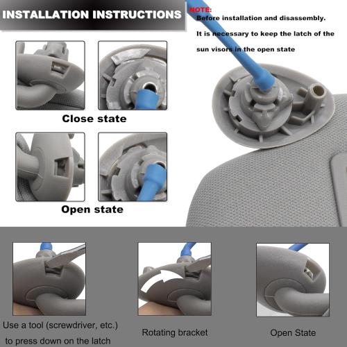 Color Grey NHILES Left Driver Side Sun Visor Fits for Honda Pilot 2016-2022 Honda Ridgeline 2018-2020 Replacement Sun Shade # 83280-TG7-A12ZB (Wisteria Light Gray)