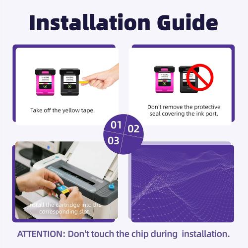 65XL Remanufactured Ink Cartridges Combo Pack Compatible with HP 65 XL Ink Cartridges Compatible with HP DeskJet 3755 3700 Series Printers (B CMY, 2 Packs)