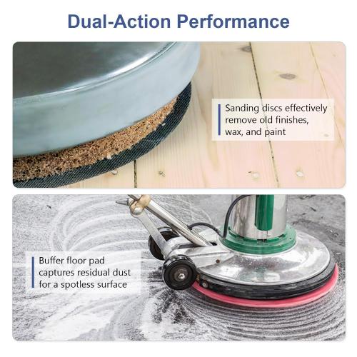 HUAALIUCHE 17 Sanding Screen Discs - Mesh Floor Sanding Screen - 60 Grit Black Silicon Carbide - for Wood Floors (10 Pack) 1-Piece Buffer Floor Pad