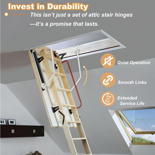 55-1 Attic Ladder Spreader Hinge Arms with Springs,Compatible with Werner (Mk1 Thru Mk3),A2208 A2210 A2508 A2510 W2208 W2210 W2508 W2510 WH2208 WH2210 WH2508 WH2510 WH3008 WH3010, MFG 2006 and Older