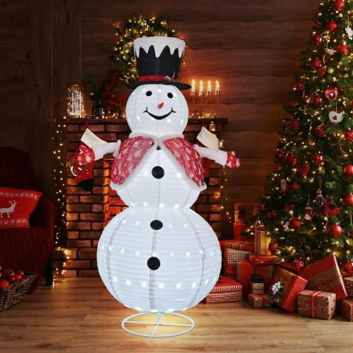 6FT Snowman Outdoor Christmas Decorations with 190 LED Lights，Lighted Snowman with Top Hat   Vest   Glove for Xmas Indoor and Outdoor Lawn Garden Yard Holiday Decor
