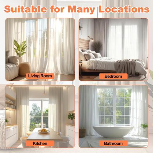 Double Curtain Track Ceiling Mount, Heavy Duty Thick Aluminum Alloy Curtain Rail with Silent Pulleys, Anti-Sag Dual Rail Room Divider for Bedroom Bay Window Hotel - White, 3.6ft (1.1m)
