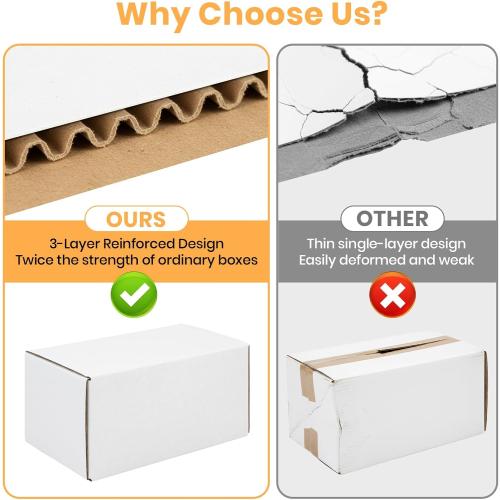 6x4x3 Inch Small Transport Box, Small Cardboard Box (12Pcs White)