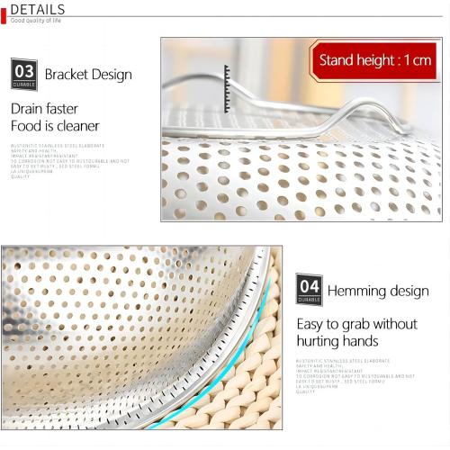 GREATLINK Food Pasta Colanders and Strainers for Kitchen Stainless Steel Collander, Kitchen Mesh Colander Large Metal Strainer for Pasta, Spaghetti, Berry, Veggies, Fruits, Noodles, Rice,Salads