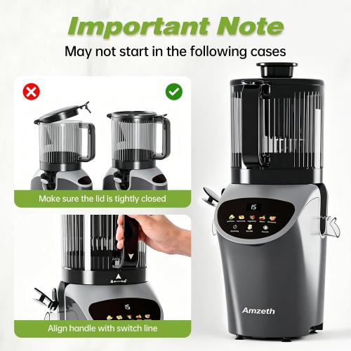 Juicer Machines with 6.5 Large Chute,4-in-1 Cold Press Juicer for Whole Vegetables Fruits,AC Motor,120oz Large Capacity, Makes Juice,Nut Milk & Sorbet,Premium Gray,Easy to Clean.(Advanced Space Gray)