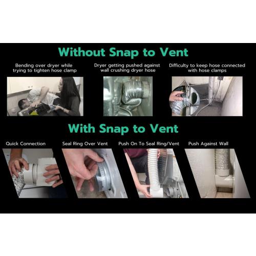 DIY Dryer Vent Connector Kit - Space Saving, Toolless Design with Airtight Seal - STV-90 by Ziggurat Products