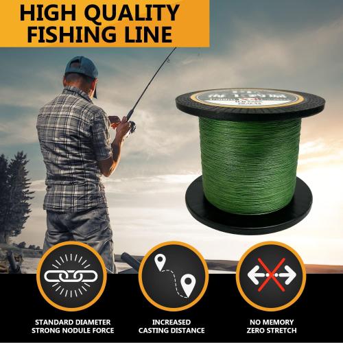 Braided Fishing Line 4 Strand Abrasion Resistant Braided Line 10LB to 90 LB Test for Salt-Water, 547/1094Yards, Cost-Effective, Zero Stretch, Smaller Diameter for Extra Visibility, Variety Colors