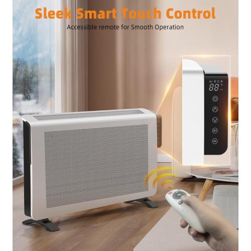 Convection Space Heaters for Indoor Use Large Room, 1500W Infrared Bathroom Heater with Remote, IPX4, 24Hrs Timer, Stand & Wall Panel Heater with Adjustable Thermostat for Office Bedroom Use