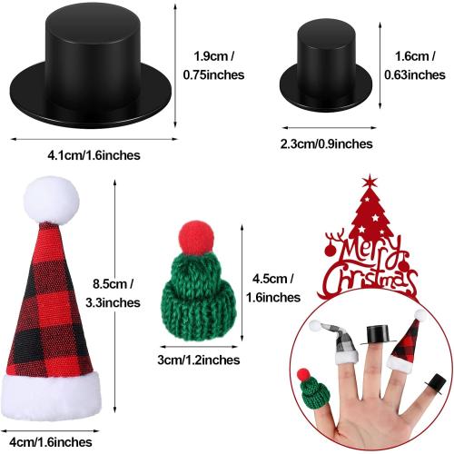 WILLBOND 120 Pcs Mini Santa Hats Set for Christmas Tree Ornaments, 6 Styles