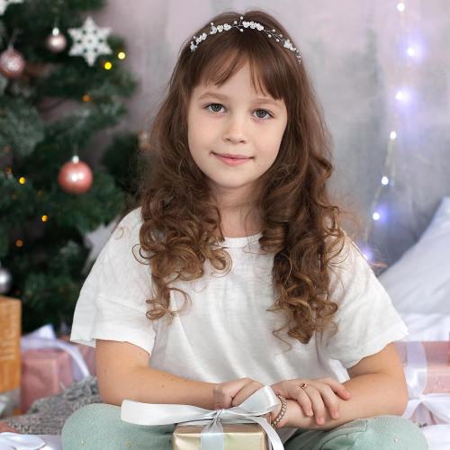 JIEYAO  Flower Girl Hair Accessory, Pearl Headpiece for Girls and Women Adjustable Wedding Headband Head Crown for Women Girls Wedding Birthday Party First Communion