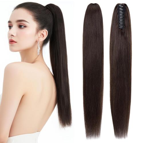 Human Hair Claw Clip Ponytail, Claw Clip Human Hair Ponytail,Effortless Application with Secure Hold,Style in Seconds,Quick Styling Solutions for Busy Lives,18/113g CARAMEL WITH LITTLE WHITE