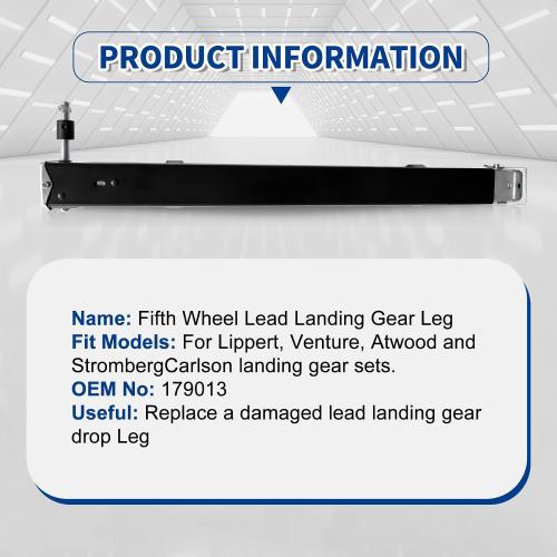 179013, RV Lead Fifth Wheel Landing Gear Leg Compatible with Lippert Venture, Universal 29-1/2 Landing Gear Jack for Atwood & Stromberg Carlson Landing Gear Systems | with Drop Leg and Cage Pin