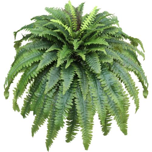 Large Artificial Ferns for Outdoor 48 Fake Boston Fern 60 Fronds Faux Ferns Plant Silk Greenery for Indoors Home Garden Porch Windowsill Decor (1 Stem)