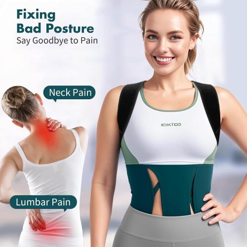 Posture Corrector for Women and Men – Adjustable Back Brace for Posture Support, Upper Back, Clavicle and Shoulder Support, Comfortable and Breathable Back Straightener for Pain Relief,Large