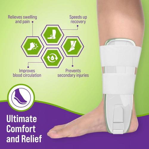 MARS WELLNESS Premium Air Gel Ankle Stirrup Brace - Ankle Brace Stabilizer With Air & Gel Cold Therapy - One Size Fits All