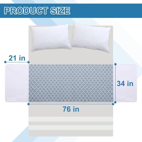 OUTCREATOR® Saddle Style Bed Pad with Tuck-in Sides, 34 x 76 Reusable Incontinence Underpad, Absorbent Waterproof Washable Quilted Tuckable Mattress Protector for Adults, Elderly, Kids, Pets (Gray)