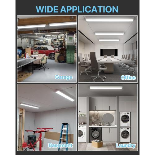 HYPERLITE 60W/50W/40W LED Wraparound Light Fixture, Linkable 4ft Led Wrap Light AC120V, 5000K Wrap Around Light, 4400LM/5500LM/6600LM LED Office Lights for Garage Closet Laundry Room, ETL Listed