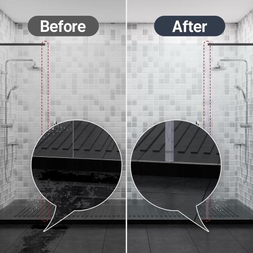 AmazerBath 5 PCS Shower Door Side Seal Strip for 1/2 Inch Glass - 15.75 Inches x 5, 5 Sections Segmented Shower Installation Kit, Frameless Glass Door Seal Strip