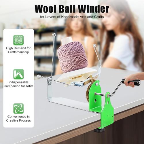 Large Capacity Yarn Winder, 10-16 oz Hand Operated Yarn Baller, Metal Yarn Ball Winder, Durable Crochet Tools & Accessories, Fiber/Wool/String Ball Winder, for Crocheting