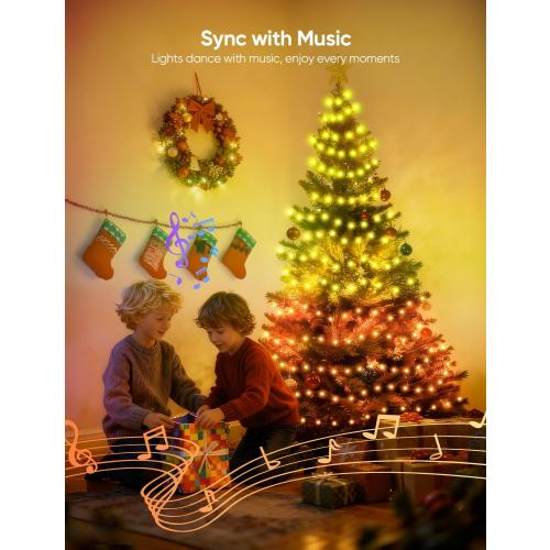 APPECK Christmas String Lights,134 FT 400 LED Outdoor String Lights, 111 Scene Modes Smart RGBW Color Changing Fairy Lights with App Controlled, Decorations String Light for Indoor, Outdoor Tree Decor