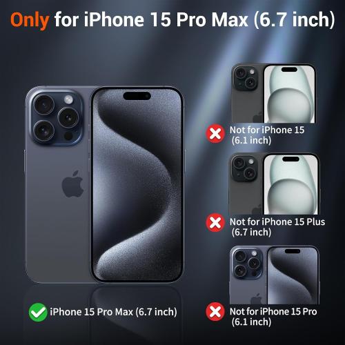 SUPFINE Magnetic for iPhone 15 Pro Max Case Black
