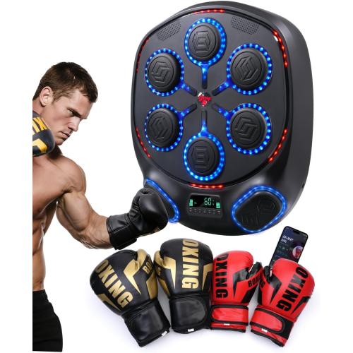 shroop Music Boxing Machine for Adults & Kids — Wall-Mounted Interactive Bluetooth Punch Trainer, High-Sensitivity, Rhythm Adaptation, 6/8 Targets, Ideal for Home, Office, and Gym Use