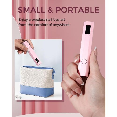 UV Nail Light Handheld UV Light for Nails 3W Portable Led Lamp with 2 Timer Settings 20/60s for Gel Polish Home DIY Salon Women(Pink)