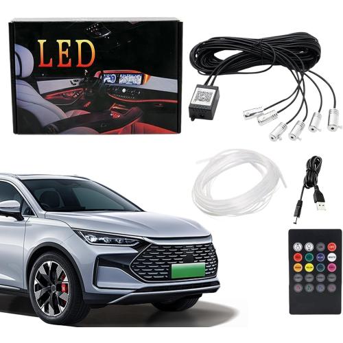 Car Atmosphere Lights - 5m 6m LED Fiber Optic Strip | Rubber APP Wireless Car Light | RGB Interior Decorative Strip for Trailer, Truck, Sedan, Pickup for Night Drives, Party, Decoration