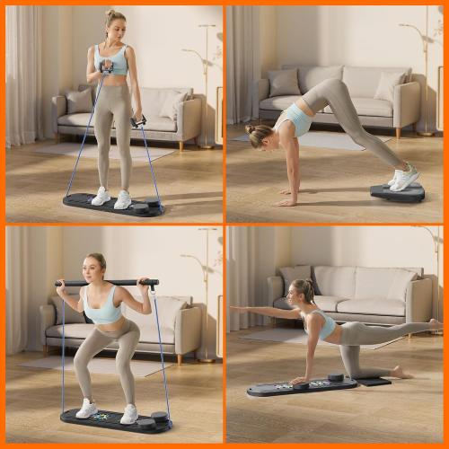 Pilates Board,Pilates Reformer Sets, Multifunctional Abdominal Pilates Board for Home Workout Equipment, Portable Foldable Ab Board Trainer Pilates Exercise Machine,Pilates Board for Women