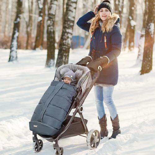 Orzbow Warm Bunting Bag Universal, Stroller Sleeping Bag Cold Weather, Waterproof Toddler Footmuff (Grey, Large)