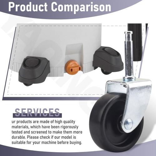 2 Pcs 551016110 Vacuum Caster & 551007106 Caster & Foot Compatible with Craftsman 2517608, 12512009, 12512008 Vacuum Wet/Dry Vac Casters Models, Inclusion Screw