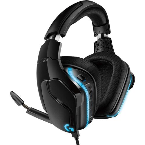 Logitech G635 DTS, X 7.1 Surround Sound LIGHTSYNC RGB PC Gaming Headset,Black