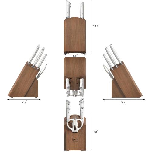 Cangshan HELENA Series German Steel Forged Knife Block Set (8-Piece, White)