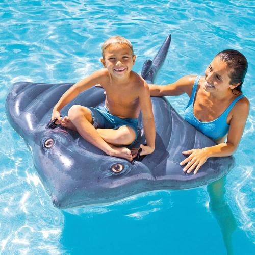Color Blue Intex Stingray Ride-On Inflatable Swimming Pool Beach Float Toy -57550NP