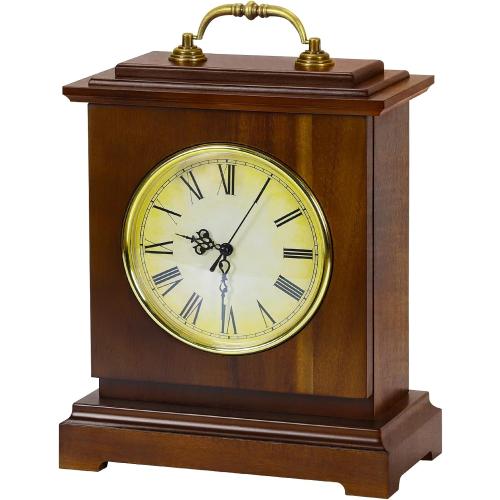 Shinoske Mantel Clock Battery Operated with Hidden Safe,Secret Compartment for Cash,Jewelry,Rings,Watches,Vintage Wooden Small Table Clock for Living Room,Fireplace,Home Decor,Rustic Brown