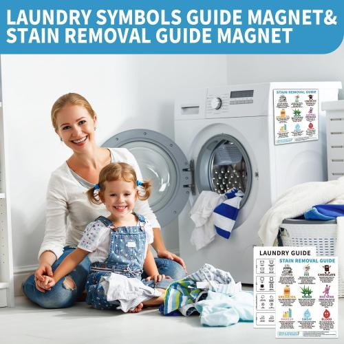 Laundry Symbols Chart,Magnetic Stain Removal Sign | Clothing Care Chart for Laundry Room Decor