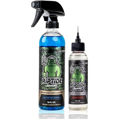 Riptide Armory Advanced Gun Cleaner & CLP  Graphene 2 Step Kit - Clean, Lube, Protect Long-Lasting Formula - Nano Coat Technology - Veteran Founded & Formulated by Former US Navy Seal
