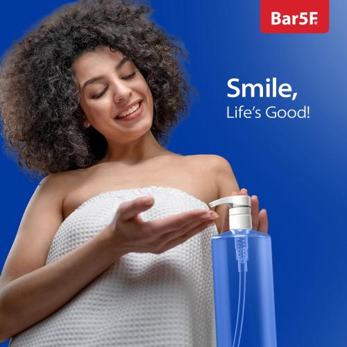 Bar5F Pump Bottle 32-Ounce 1-Liter Empty for Shampoo Conditioner Body Wash Lotion BPA-Free Crystal-Clear 2Pk