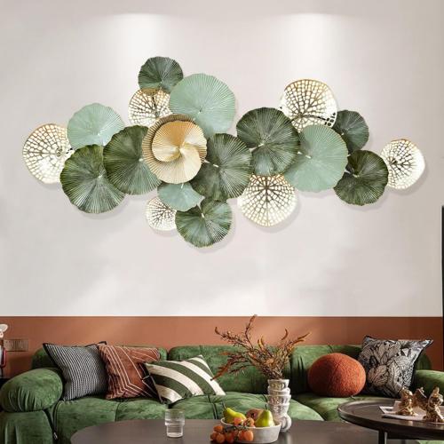 Brogana Large Wall Decor, 3D Handmade Metal Wall Art, Boho Lotus Leaf Metal Wall Decoration, Nautical Coastal Wall Decor, for Living Room Kitchen Office Yoga Room