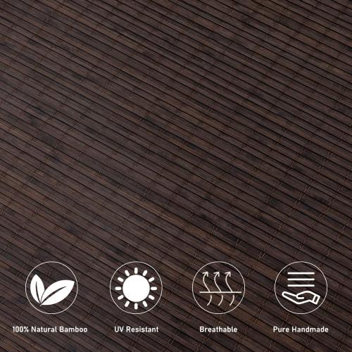 SEEYE Cordless Bamboo Roman Shades, Blackout Natural Bamboo Blinds for Indoor Windows, Roll Up Blind Privacy Shade for Home, Office, Door, UV Resistant & Easy to Install, 44 W x 64 H, Brown