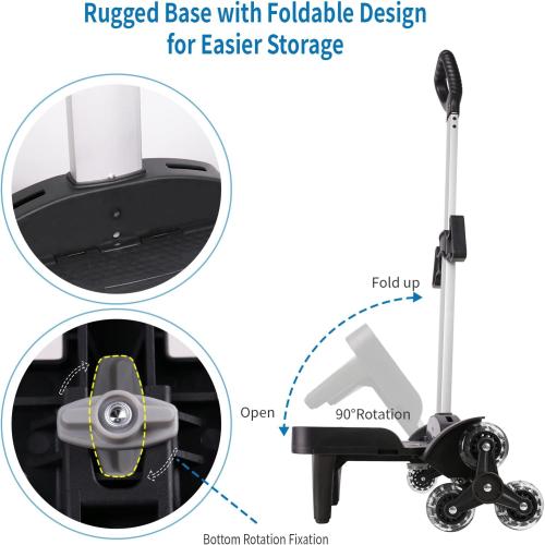 Backpack Trolley, Wheeled Cart Aluminum Alloy, Folding Trolley Cart for Schoolbag, 6 Wheels Luggage Cart with Edge Guard