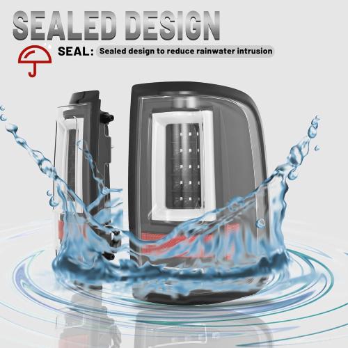 HECASA LED Tail Lights Compatible with 2004-2008 Ford F150 w/3D LED Tube Bar Replacement for 5L3Z13405CA 5L3Z13404CA 6L3Z13405AA 6L3Z13404AA Rear Brake Lamps Clear Lens Black Housing