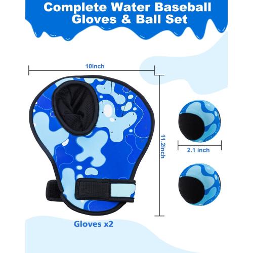 Water Baseball Gloves Bouncing Ball Set for Pool & Beach Toys